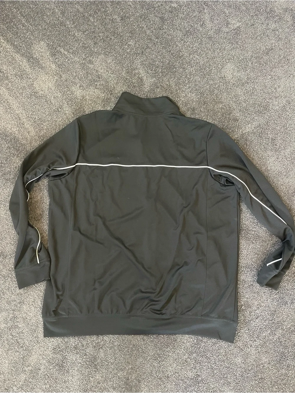 Nike Black Lightweight Full-Zip Track Jacket with White Piping